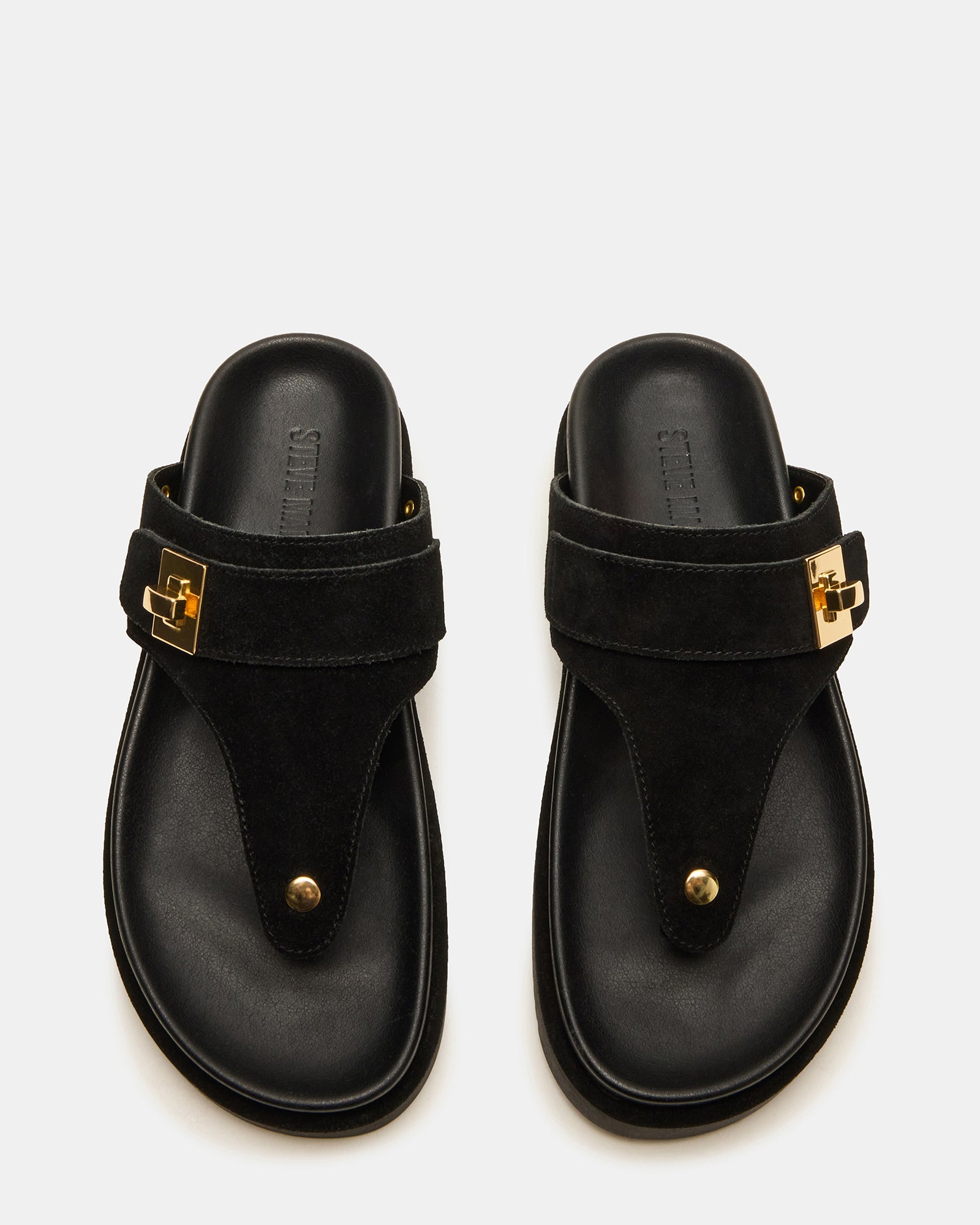 Close-up of textured suede upper on stylish platform sandals