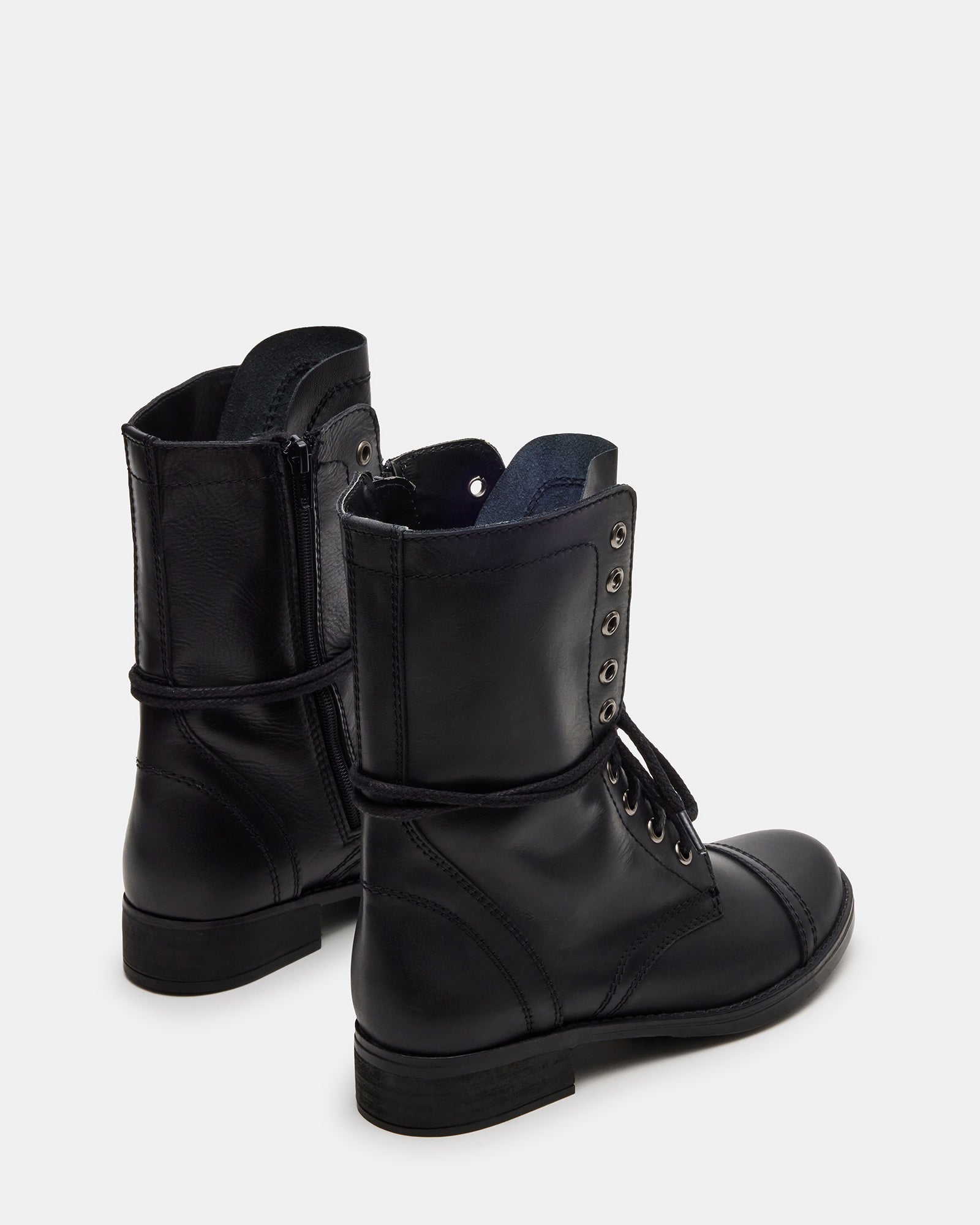 Brown leather boots comparison shot highlighting Troopa 3.0s matte finish