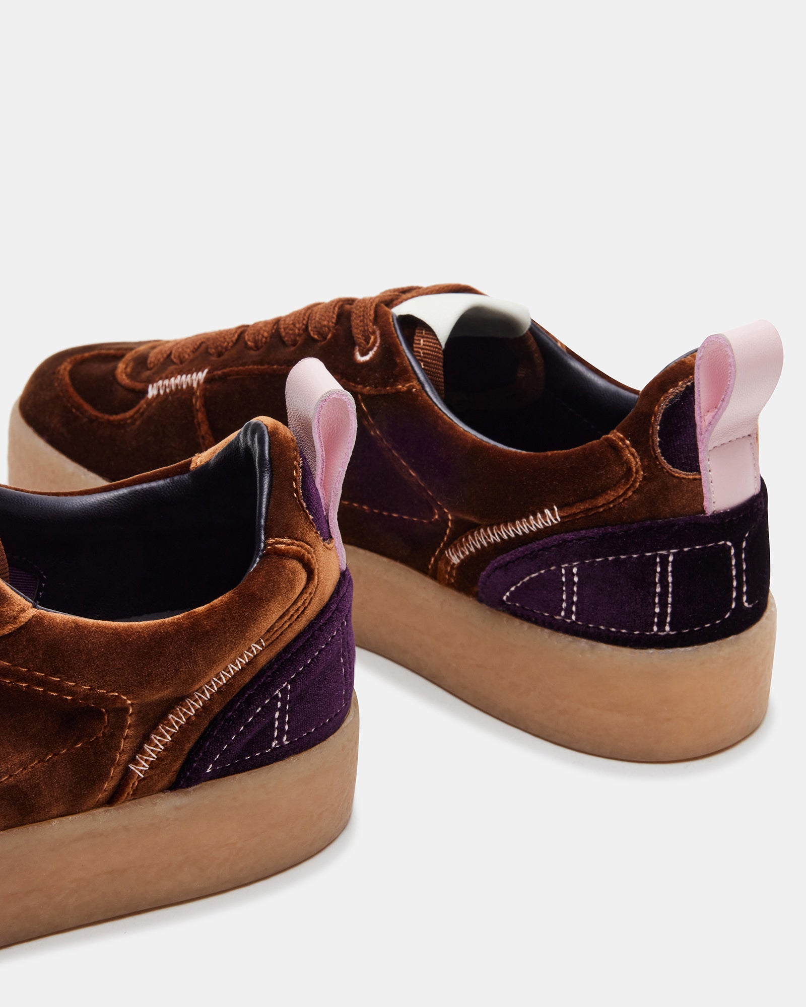 Side view of Tucker Brown Multi platform sneakers with a stylish design.
