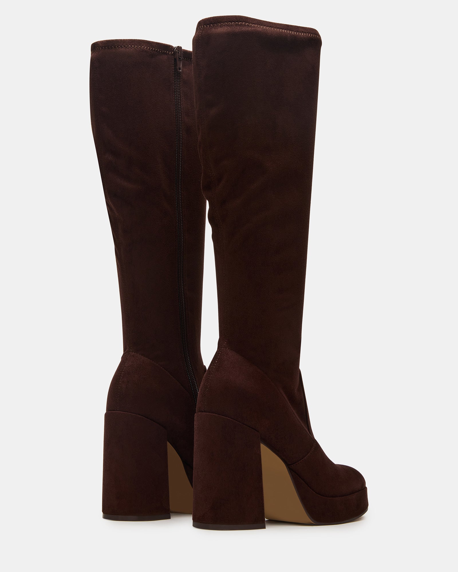 Wide calf cowboy boots in brown, featuring a classic rounded toe.