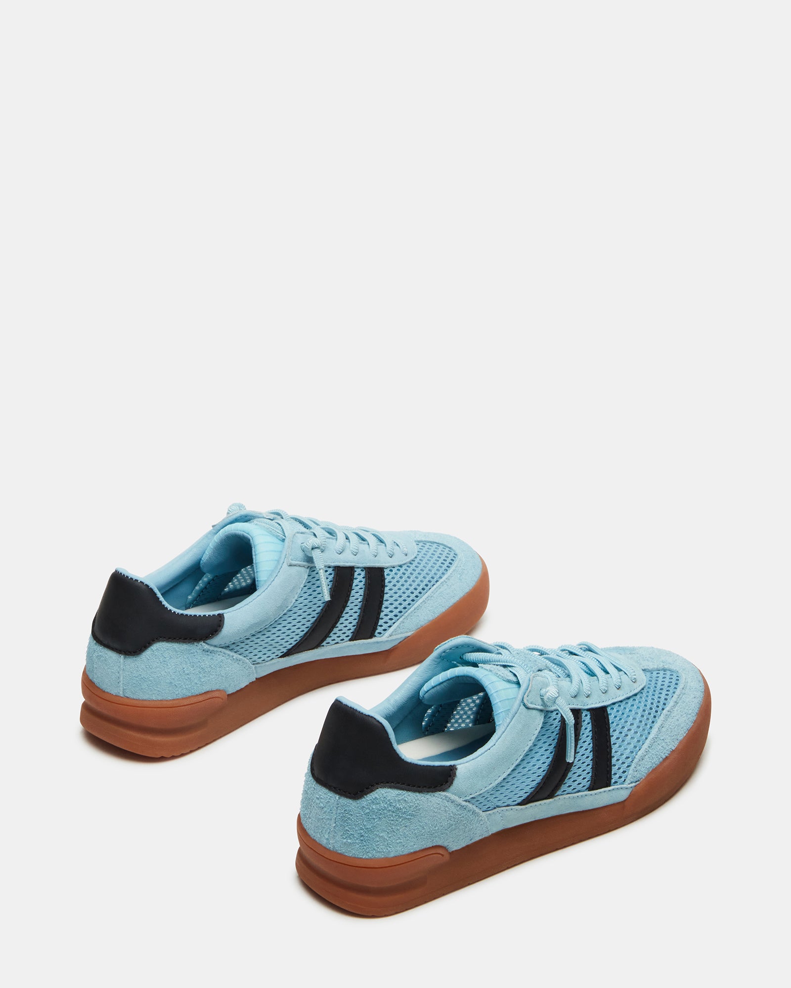 Close-up of the lace-up closure on Bottega Sneakers Verdict Light Blue