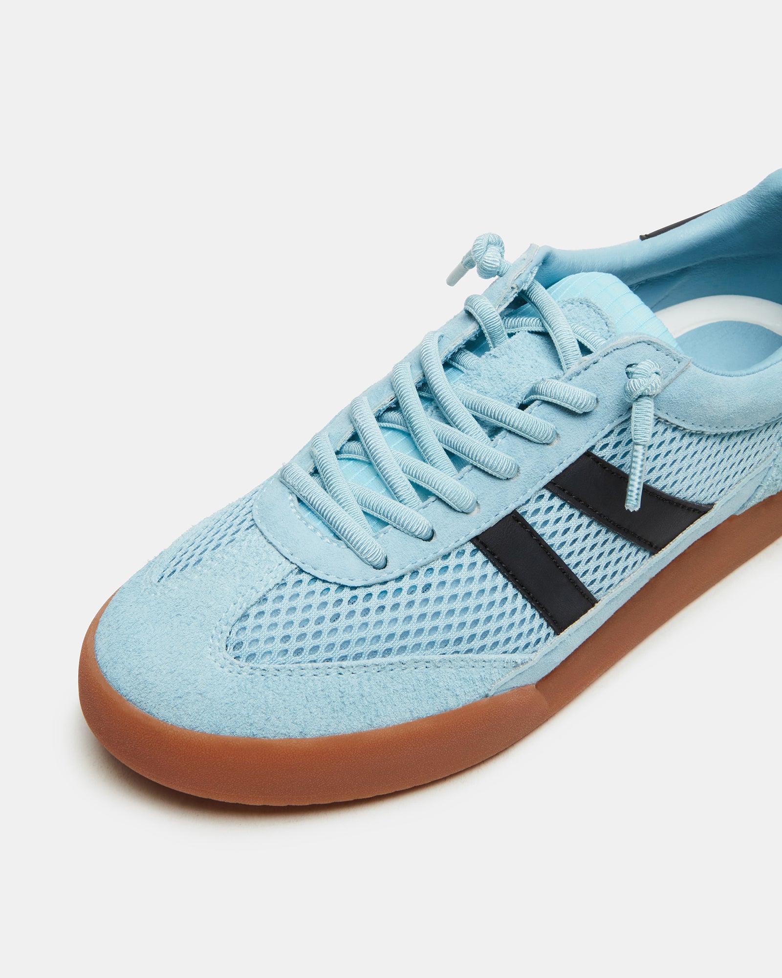 Styled outfit featuring Verdict Light Blue sneakers for a casual look