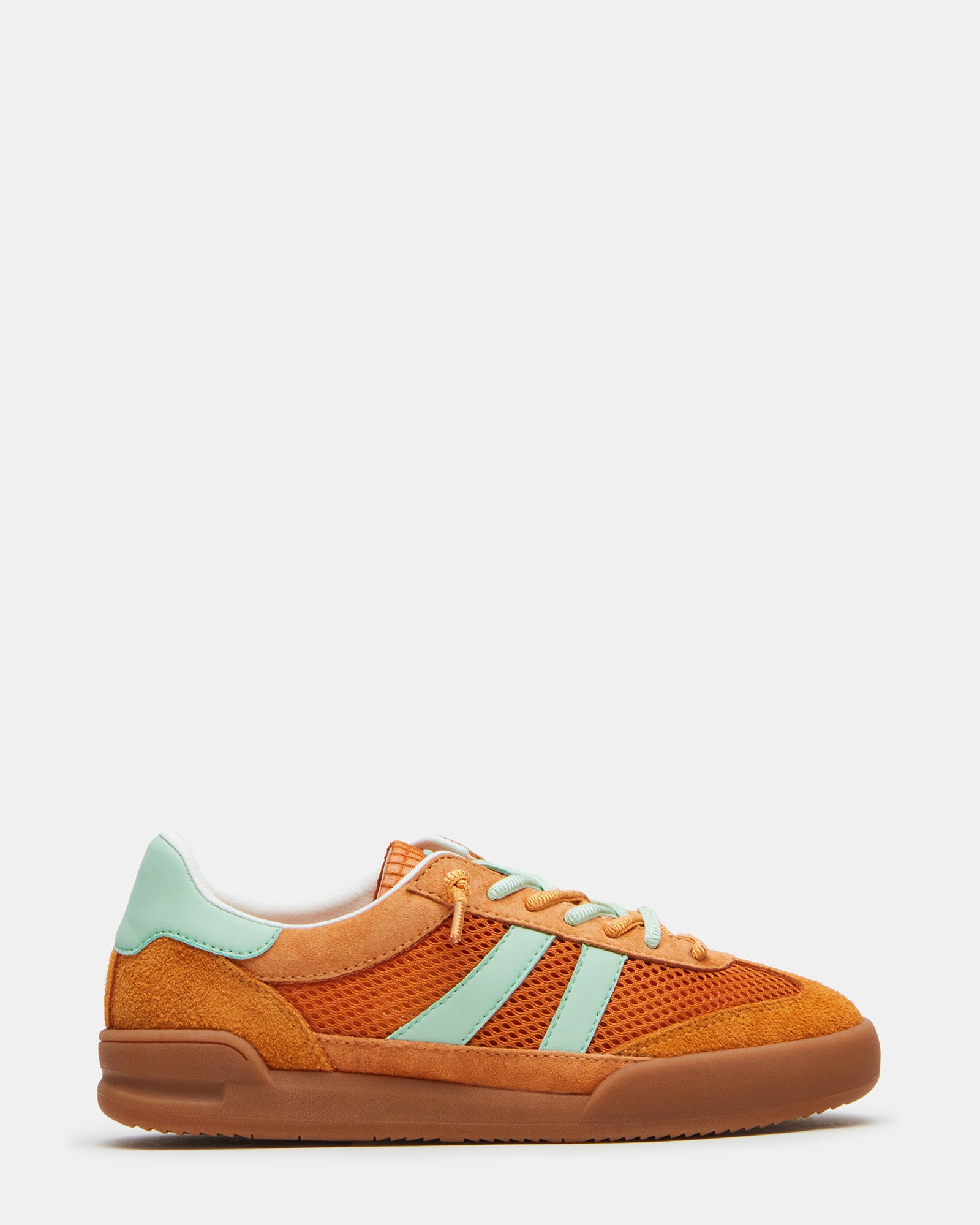Verdict Orange Multi sneakers from a side angle, showcasing the lace-up design.