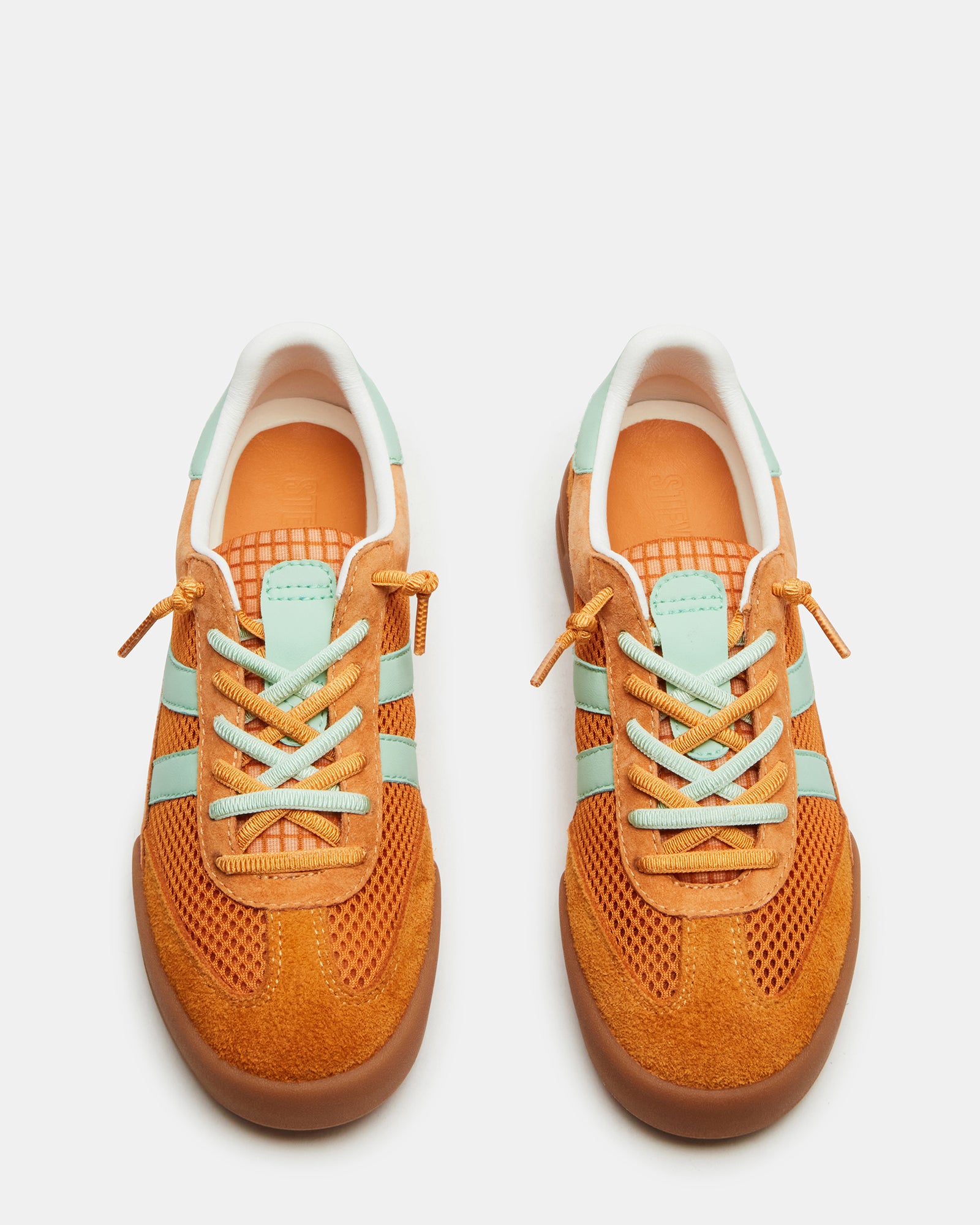 Close-up of the textured suede and synthetic upper materials.