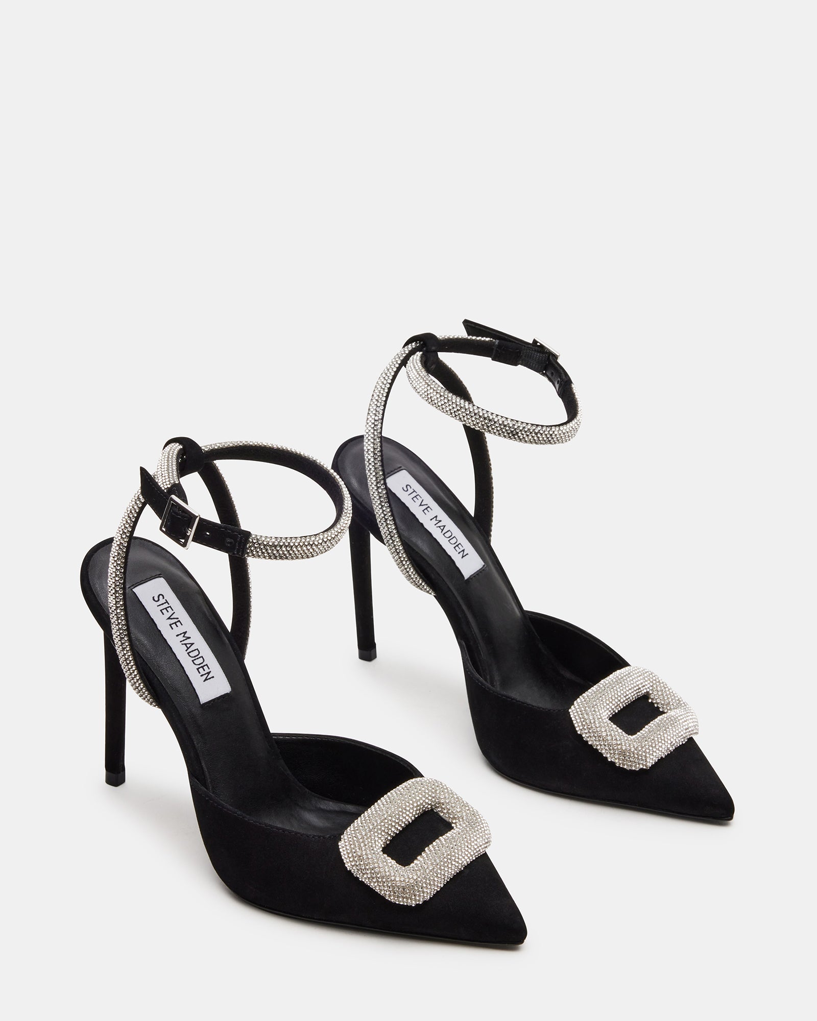 Fashionable black evening shoes with sleek stiletto heel suitable for formal occasions