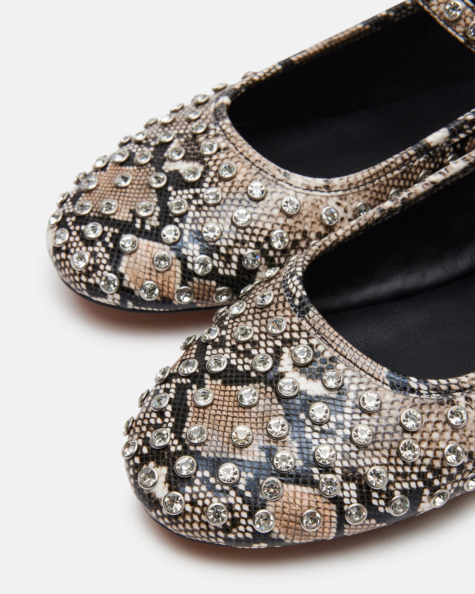 Vinetta red Mary Jane shoes with rhinestone strap, side view