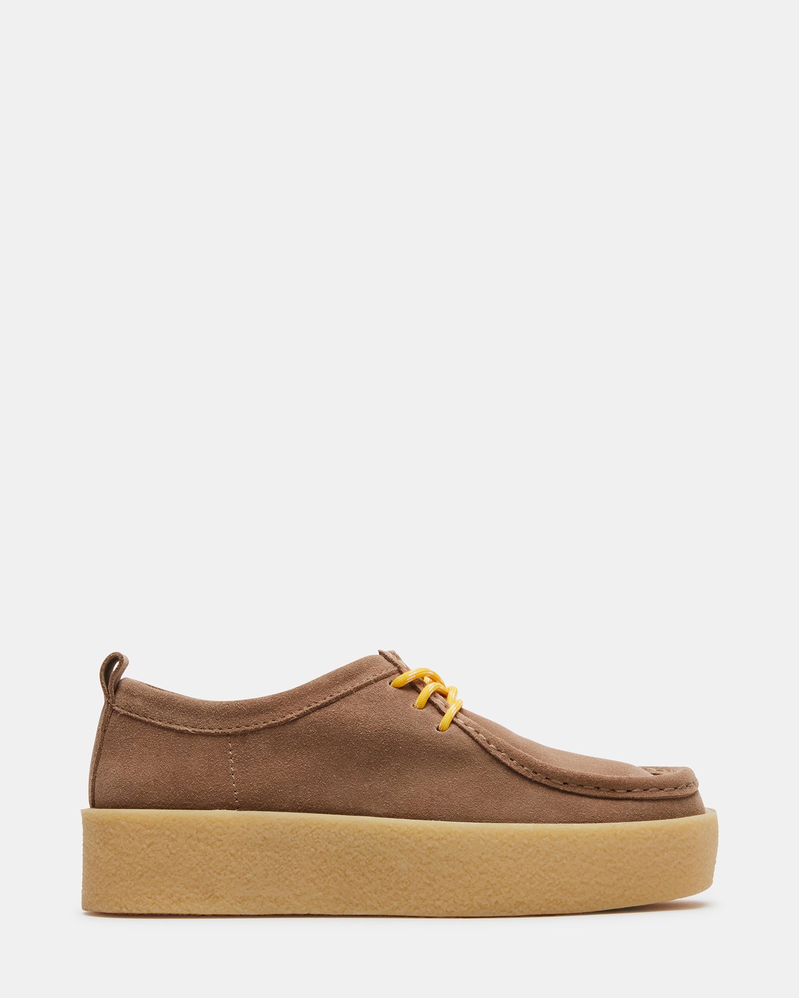 Fashionable wallabee-inspired loafers paired with casual wear