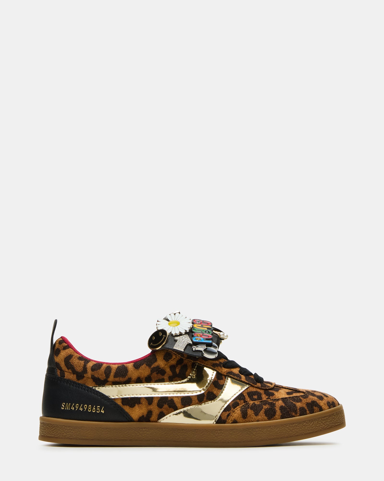 Customizable Wyatt Leopard sneakers side view on urban pavement