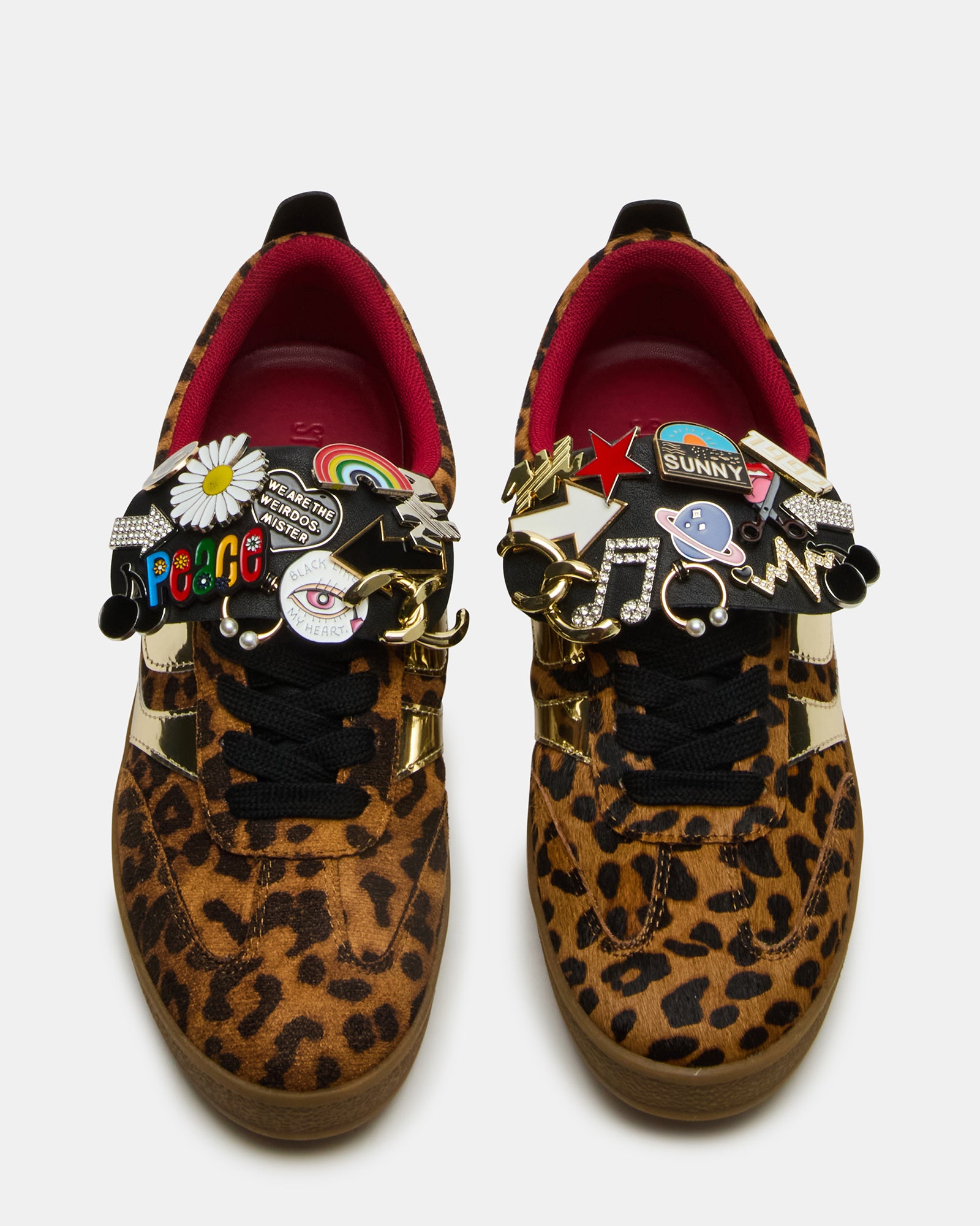 Customizable Wyatt Leopard sneakers side view on urban pavement
